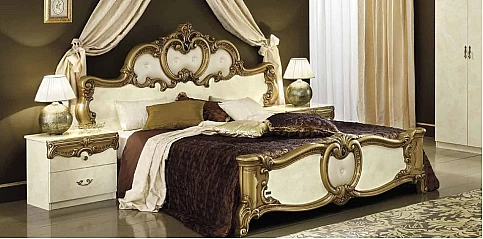 Κομοδίνο κλασικό σε εκρού-χρυσό BAROCCO (BRIG)