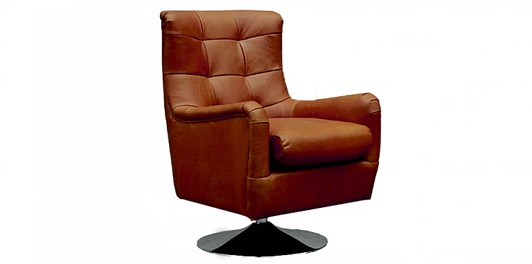 Μπερζέρα με περιστρεφόμενη βάση σε γνήσιο δέρμα (5202) ΠΟΛΥΘΡΟΝΕΣ ΕΠΙΣΚΕΠΤΩΝ