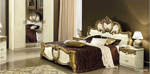 Σετ κρεβατοκάμαρας BAROCCO εκρού-χρυσό (BGOI SET)