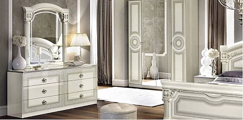 Συρταριέρα σε λευκό/ασημί Μαίανδρος AIDA (AWH2)