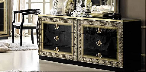 Συρταριέρα μαύρο-χρυσό Μαίανδρος AIDA (ABG2)