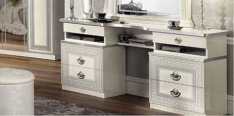 Τουαλέτα κρεβατοκάμαρας σε λευκό-ασημί AIDA (AWHS)