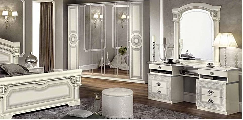 Τουαλέτα κρεβατοκάμαρας σε λευκό-ασημί AIDA (AWHS)