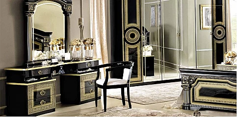 Τουαλέτα κρεβατοκάμαρας σε μαύρο-χρυσό AIDA (ABLG)