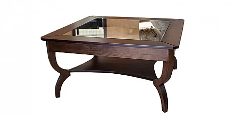 Τραπεζάκι σαλονιού τετράγωνο με γυάλινη επιφάνεια (6289)