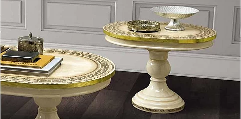 Τραπεζάκι πλαϊνό σε εκρού-χρυσό AIDA (AIV4)