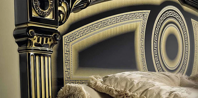 Σετ κρεβατοκάμαρας AIDA μαύρο-χρυσό (AIS3 SET) ΚΡΕΒΑΤΟΚΑΜΑΡΑ ΣΕΤ