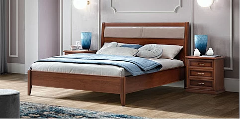 Κρεβάτι διπλό με αποθήκευση σε φινίρισμα καρυδιάς GIOTTO (DOKS1)