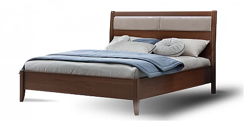 Κρεβάτι διπλό με αποθήκευση σε φινίρισμα καρυδιάς GIOTTO (DOKS1)