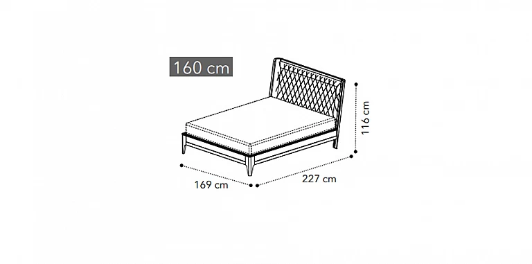 Κρεβάτι διπλό Ιταλίας GIOTTO σε φινίρισμα καρυδιάς (160Χ200) (GIOK) ΚΡΕΒΑΤΙ