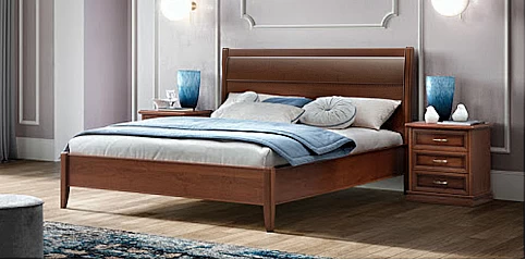 Κρεβάτι διπλό με αποθήκευση σε φινίρισμα καρυδιάς GIOTTO (DONKS1)