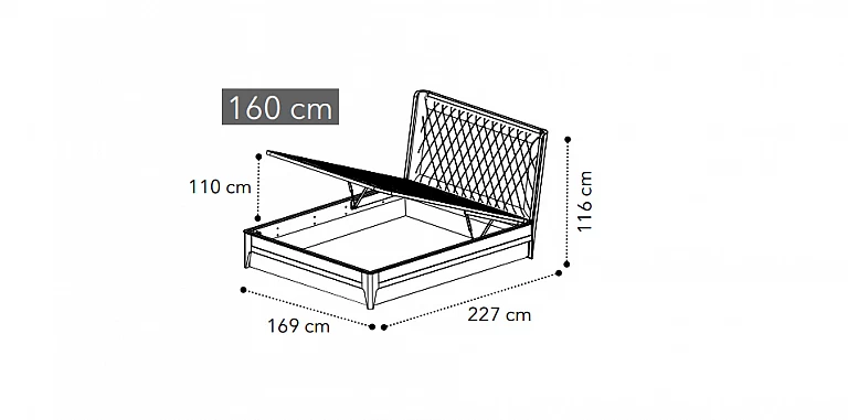 Κρεβάτι διπλό Ιταλίας με αποθηκευτικό χώρο GIOTTO (GIOK3) ΚΡΕΒΑΤΙ