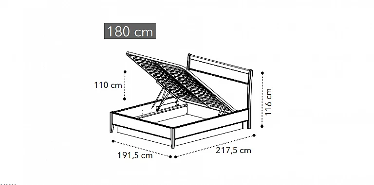 Κρεβάτι υπέρδιπλο πατίνα με αποθηκευτικό χώρο GIOTTO (DONES2) ΚΡΕΒΑΤΙ