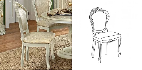 Καρέκλα τραπεζαρίας Ιταλίας εκρού LEONARDO (LEON)