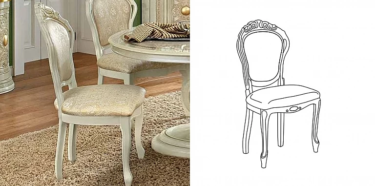 Καρέκλα τραπεζαρίας Ιταλίας εκρού LEONARDO (LEON) ΚΑΡΕΚΛΕΣ ΔΙΑΦΟΡΕΣ