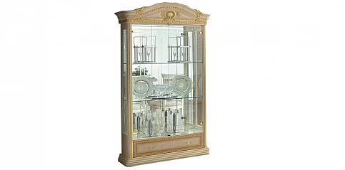 Βιτρίνα κλασική με συρτάρι σε εκρού-χρυσό AIDA (AIV5)