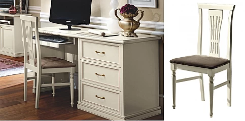 Καρέκλα γραφείου σε λευκή πατίνα NOSTALGIA (NOST)