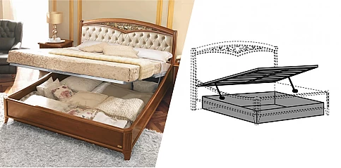 Κρεβάτι διπλό με αποθήκευση Ιταλίας NOSTALGIA (NOSKS1)