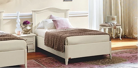 Παιδικό κρεβάτι Ιταλίας GENDARME λευκή πατίνα (GKEA)