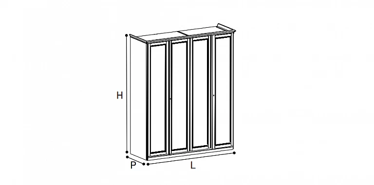 Ντουλάπα τετράφυλλη NOSTALGIA εκρού (NOST4) 
