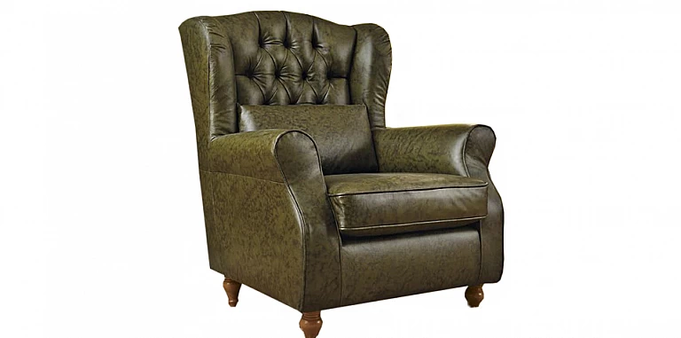 Πολυθρόνα Ιταλίας πράσινη με οικολογικό δέρμα NOSTALGIA (OFFI) ΠΟΛΥΘΡΟΝΕΣ ΕΠΙΣΚΕΠΤΩΝ