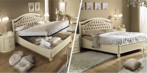 Κρεβάτι διπλό με αποθήκευση και καπιτονέ κεφαλάρι SIENA (SIENS1-CAPT) 