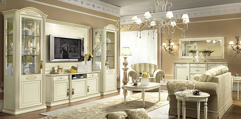 Μπουφές Ιταλίας σε πατίνα με σκάλισμα AVORIO (SIENA3) ΜΠΟΥΦΕΣ