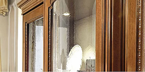 Κλασική βιτρίνα μονή TORRIANI σε φινίρισμα καρυδιάς (TORI)