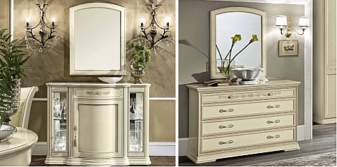 Καθρέφτης με χαρακτική ξύλου TORRIANI AVORIO (AVO1)