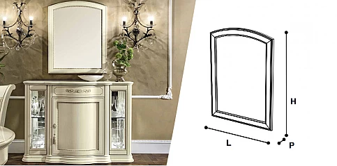 Καθρέφτης με χαρακτική ξύλου TORRIANI AVORIO (AVO1)