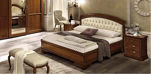 Κλασικό κρεβάτι διπλό TORRIANI σε φινίρισμα καρυδιάς (GIORK16) 
