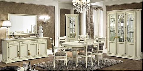 Βιτρίνα μονή κλασική σε λευκή πατίνα TREVISO (TREA)