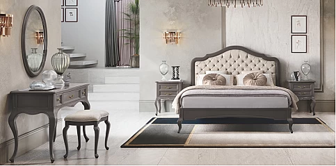 Τουαλέτα κρεβατοκάμαρας σε γκρι πατίνα VERDI (VEFU)