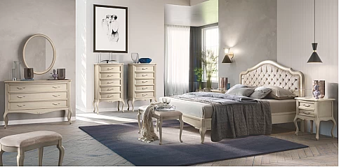 Κλασική συρταριέρα δωματίου σε εκρού πατίνα VERDI (VEIV3)