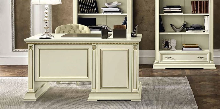 Κλασικό γραφείο σε λευκή πατίνα TREVISO FRASSINO (TREA) ΓΡΑΦΕΙΑ