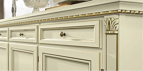 Μεγάλος μπουφές κλασικός σε λευκή πατίνα TREVISO (TRA4)