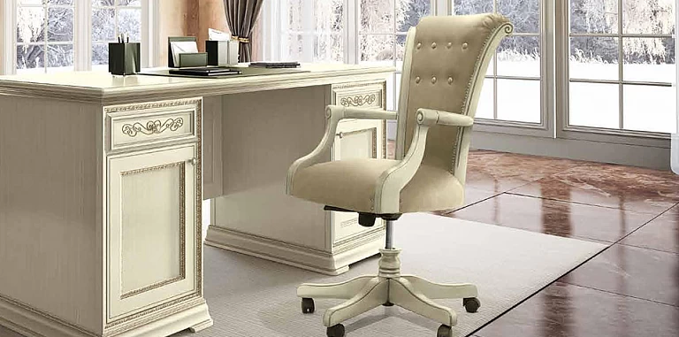 Καρέκλα γραφείου σε εκρού φινίρισμα λάκας TORRIANI AVORIO (TORI)