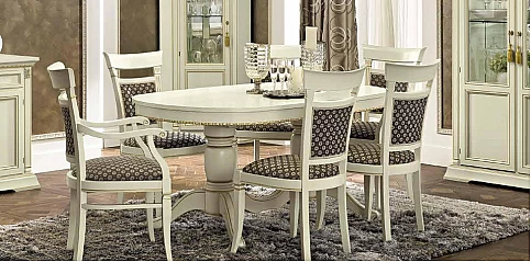 Τραπέζι τραπεζαρίας οβάλ με επέκταση λευκό TREVISO (TREA ASH)