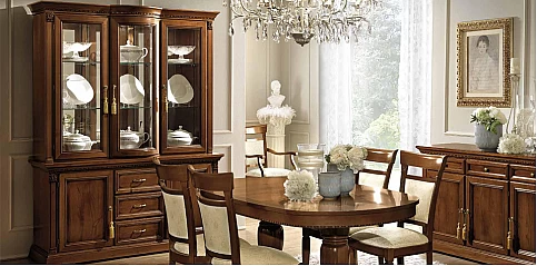 Βιτρίνα κλασική 3 πόρτες και συρτάρια σε κερασιά TREVISO (TRE4)