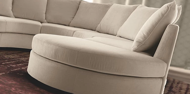 Μοντέρνος μικρός ημικυκλικός καναπές εκρού NEW YORK (NWY04) ΓΩΝΙΑΚΟΙ ΚΑΝΑΠΕΔΕΣ