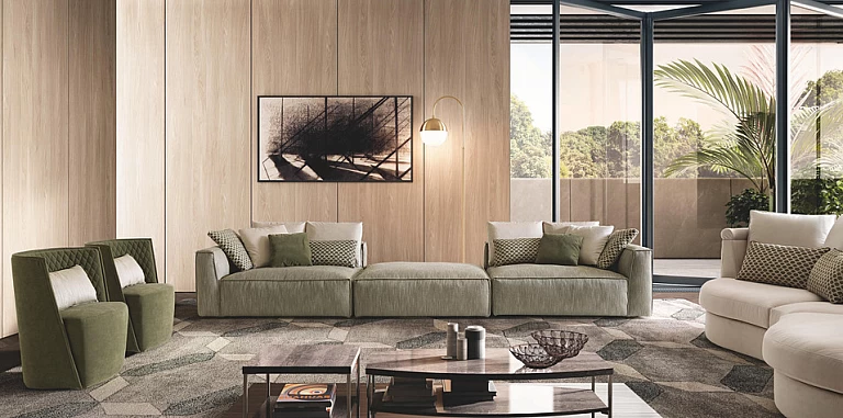 Τριθέσιος πολυμορφικός καναπές μοντέρνος (PIUMA1) ΚΑΝΑΠΕΣ ΤΡΙΘΕΣΙΟΣ