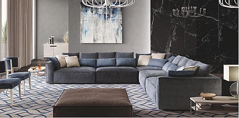 Γωνιακός καναπές μοντέρνος Ιταλικός (PIUMA3)