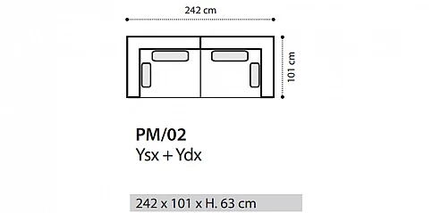 Τριθέσιος καναπές μοντέρνος PIUMA (P202)