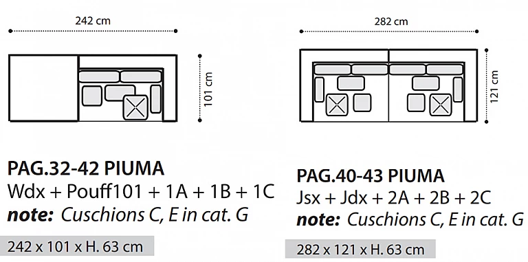 Μοντέρνο σετ καναπέ (PIUMA7) ΣΑΛΟΝΙΑ ΥΦΑΣΜΑΤΙΝΑ