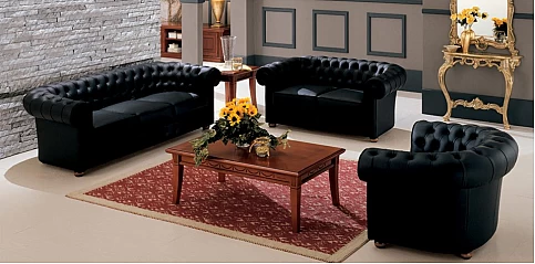 Πολυθρόνα Ιταλίας μαύρη CHESTER (CHES)