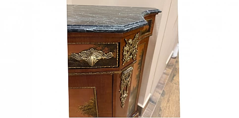 Χειροποίητο μπαγιού με μάρμαρο στυλ Louis Quinze- Έπιπλο εποχής και ελαιογραφία χειρός (3001)