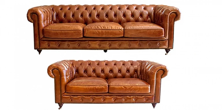 Σετ Chesterfield καναπέδες 3.5θέσιος και 2.5θέσιος (0092,0093) ΣΑΛΟΝΙΑ ΓΡΑΦΕΙΟΥ ΔΕΡΜΑΤΙΝΑ