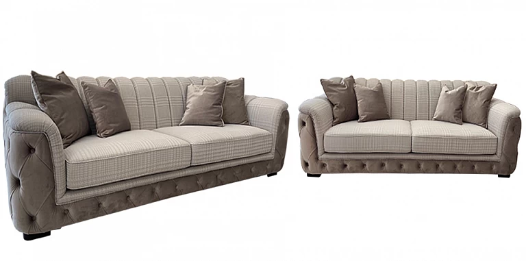 Σαλόνι καπιτονέ καρό (4336,4326) ΣΑΛΟΝΙΑ ΥΦΑΣΜΑΤΙΝΑ