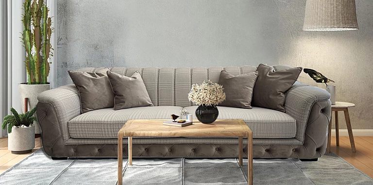 Σαλόνι καπιτονέ καρό (4336,4326) ΣΑΛΟΝΙΑ ΥΦΑΣΜΑΤΙΝΑ