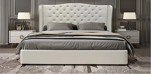 Κρεβάτι διπλό καπιτονέ σε ecopelle δέρμα (0Κ94) (160Χ200)